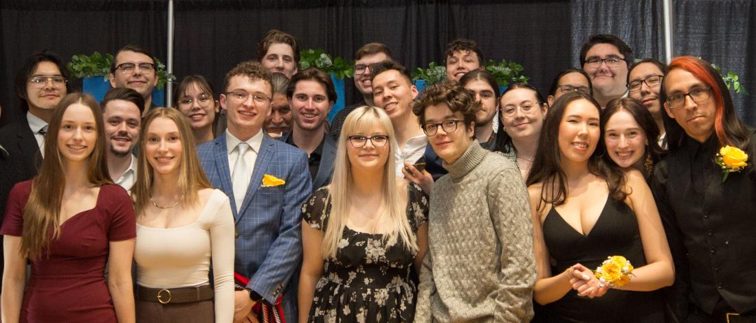 large group of smiling students